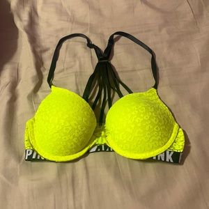 Neon yellow VS PINK cage back bra 32C.